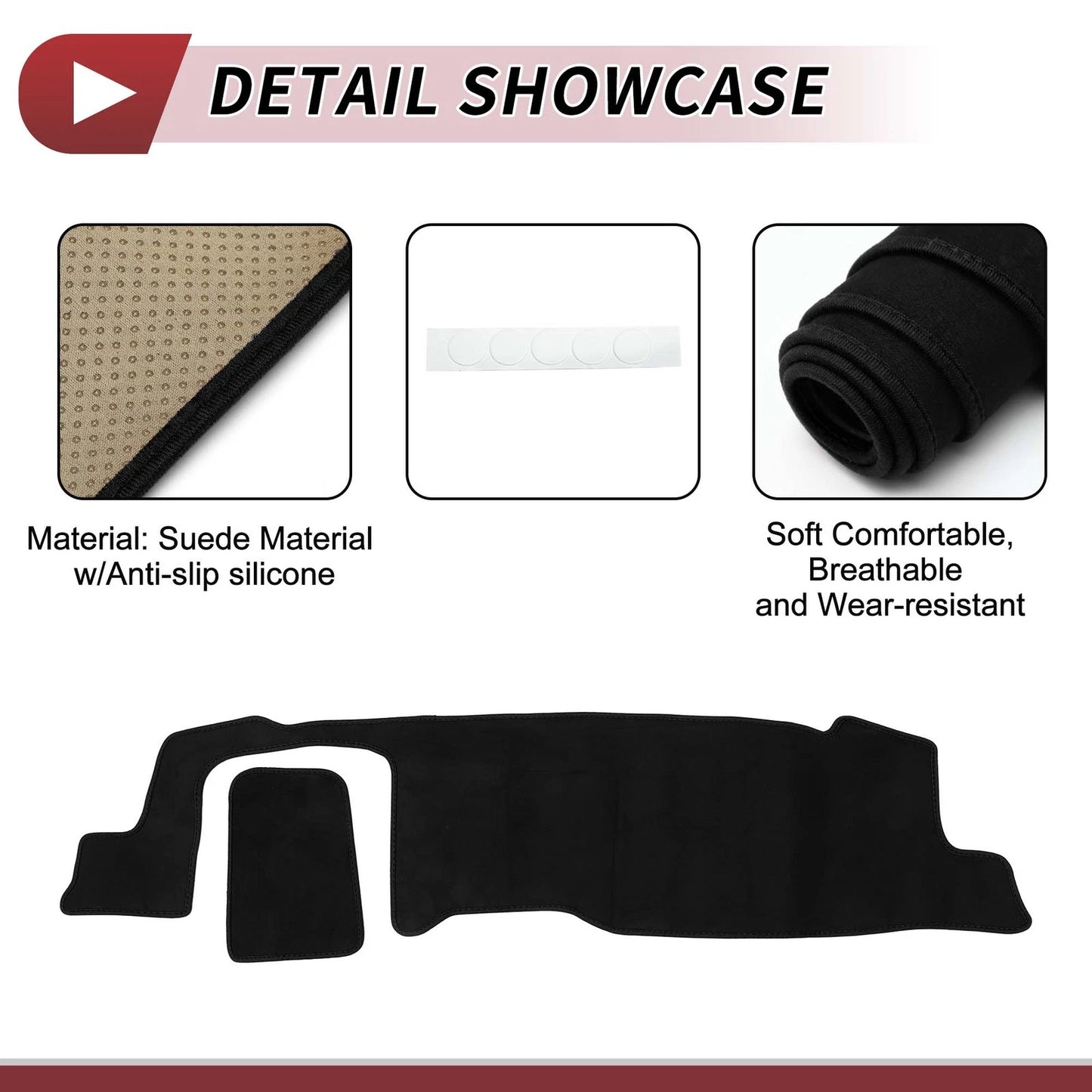 Dashboard Cover Mat for Suzuki Hustler MR52S MR92S (2020-2021) Black