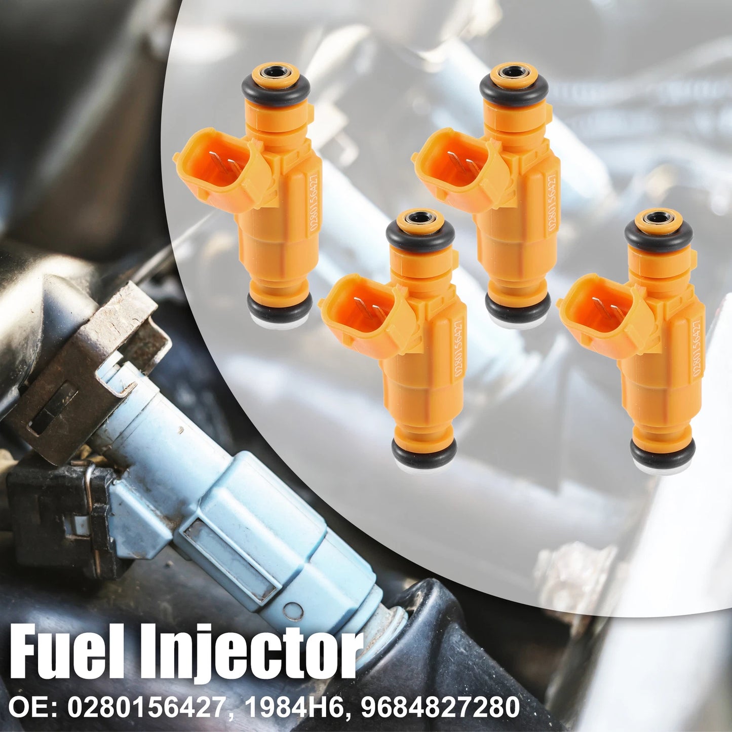 4 x Fuel Injectors for Peugeot 206, Citroen C3 1.1L, 1.4L (2009-2016)