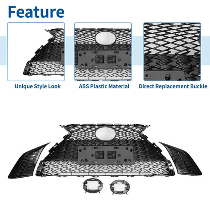 Front Bumper Grille for Lexus ES350 (2019-2021) Black Facelift F-Sport