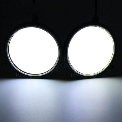 2 x Round Shape COB White LED Daytime Running Lights for Car (No Year Specified)