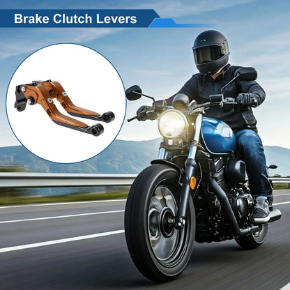 1 Pair Adjustable Short Long Brake Clutch Levers Orange Black for Yamaha WR125X