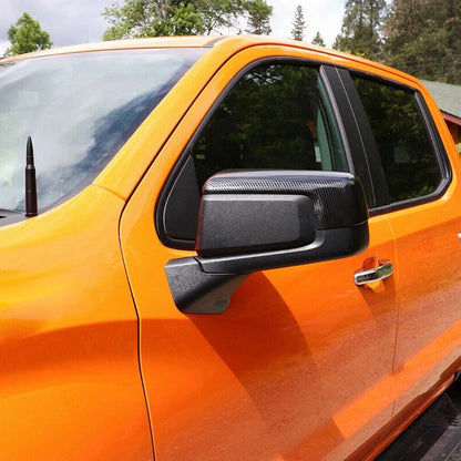 Carbon Fiber Side Mirror Cover Trim for Chevy Silverado (2019-2022)