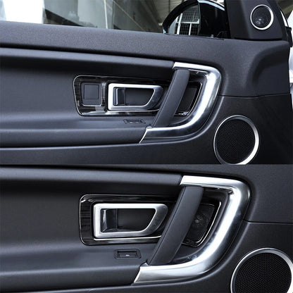 Black Stainless Interior Door Handle Switch Knob Cover Trim For Discovery Sport