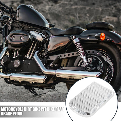 Rear Brake Pedal Step Plate Silver Tone for Harley