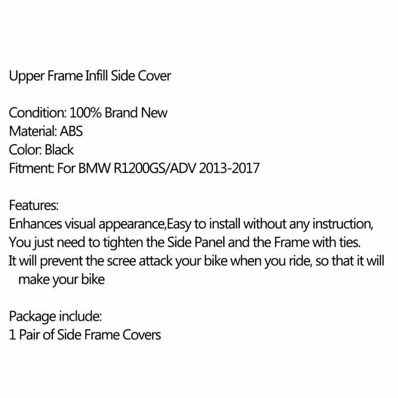 Upper Frame Infill Side Panel Set for BMW R1200GS (2013-2018)