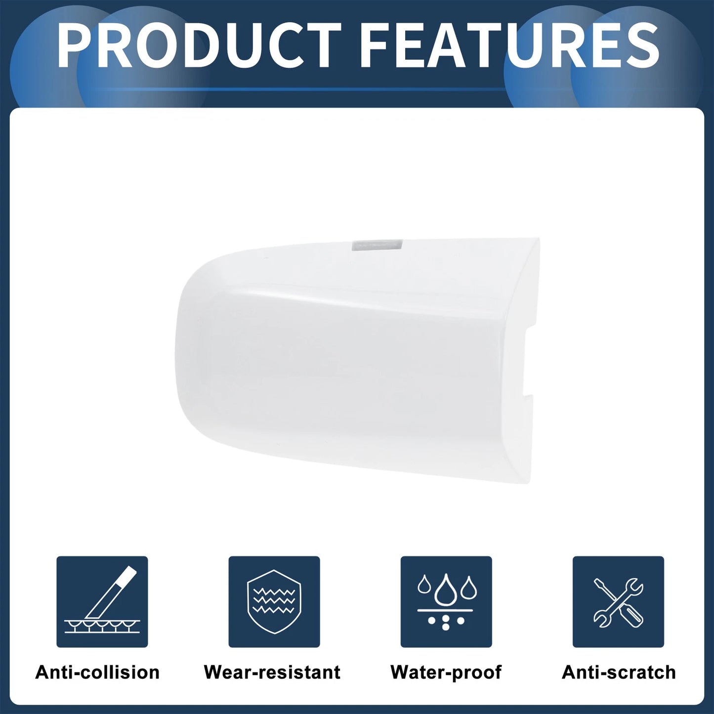 Front Left Door Handle Cover for Volvo XC60 (2015-2017) ABS White 1 Pc