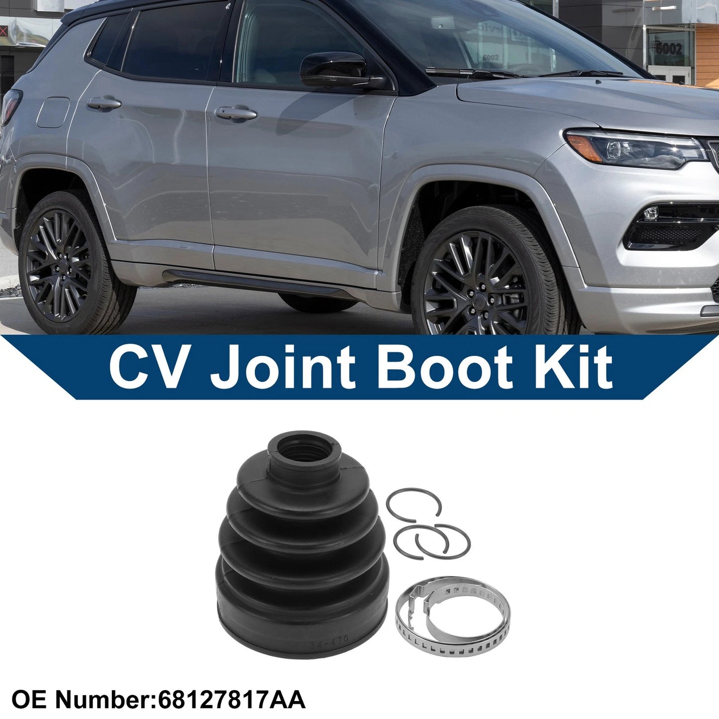 Inner CV Joint Boot Kit w/ Clamps for Jeep Compass (2008-2014)