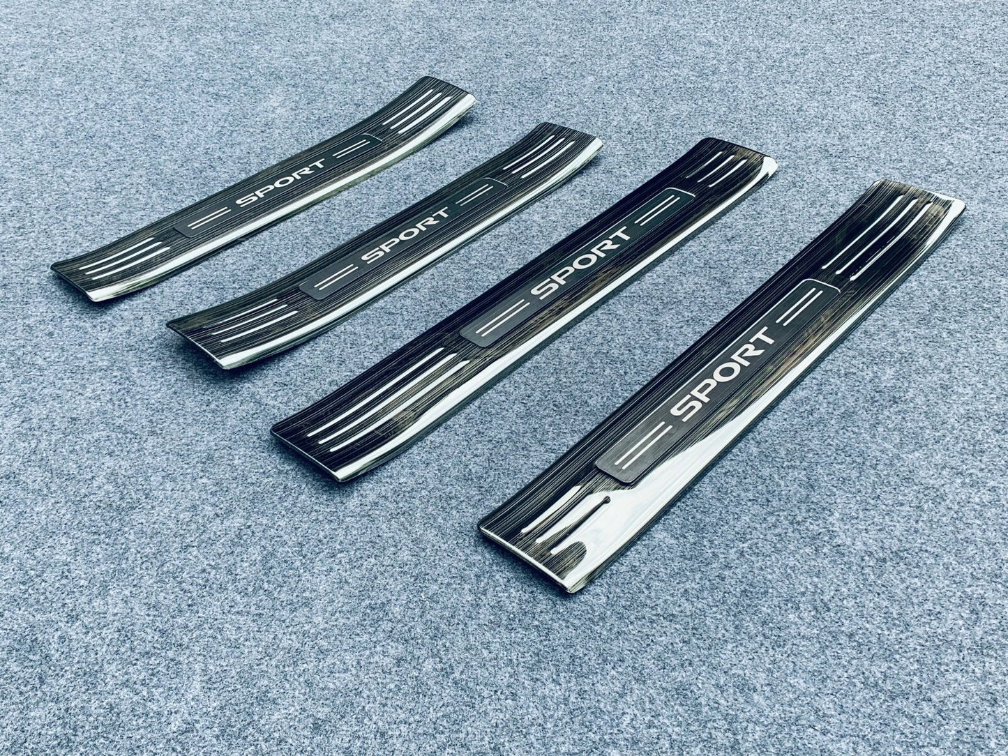 Black Titanium Door Sill Scuff Plate Cover Trim for Toyota Highlander (2020-2023)