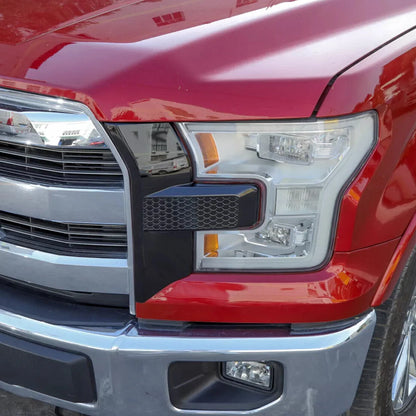 Black Front Bumper Headlight Grille Cover Trim for Ford F150 (2015-2020)