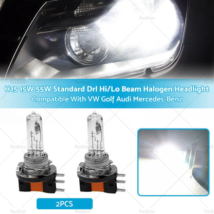 15W 55W DRL Hi/Lo Beam Halogen Headlight for Golf Mercedes