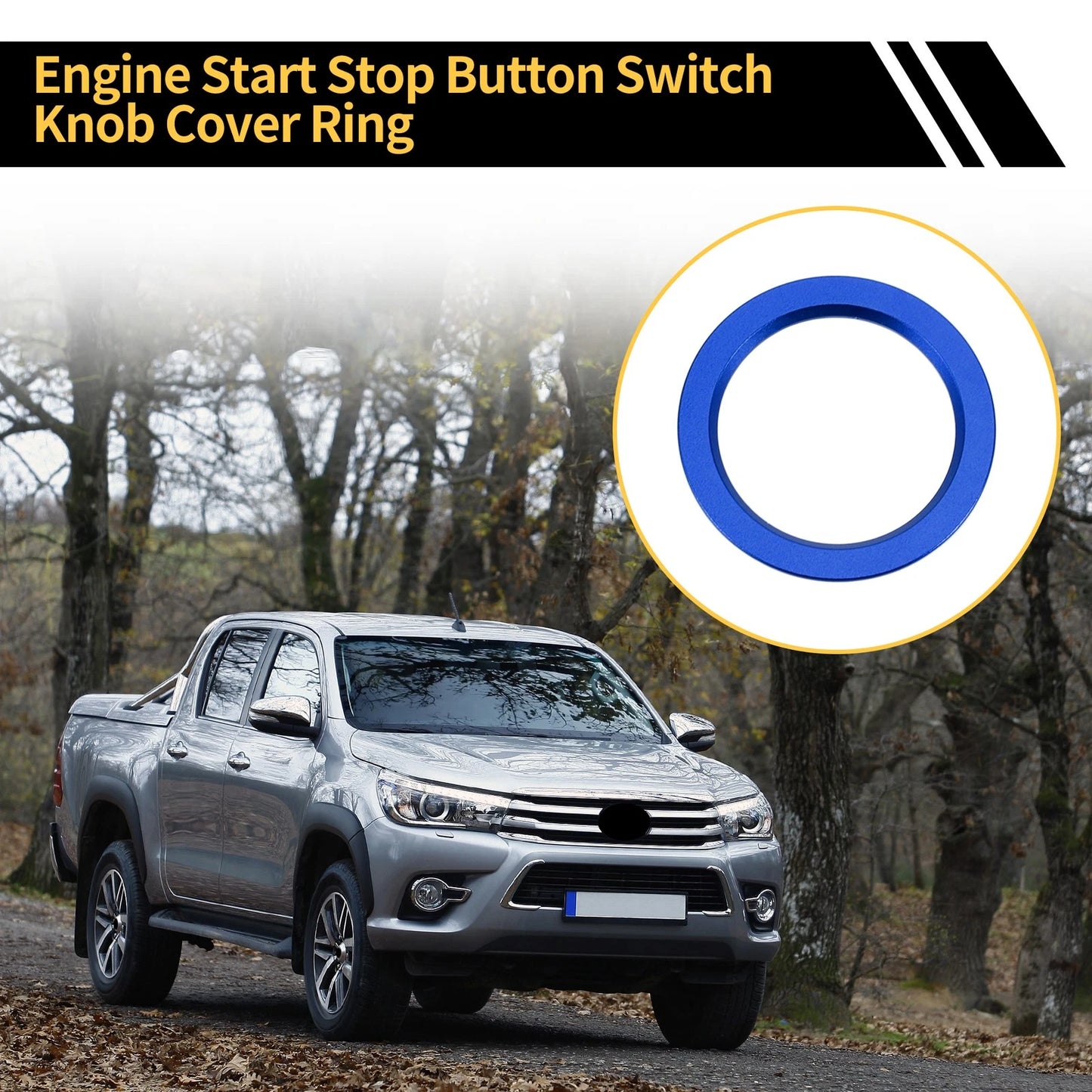 Engine Start Stop Button Cover Ring for Toyota Tacoma (2016-2023) Blue