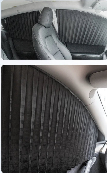 4x Side Window Sleep Privacy Camping Sunshade Shading Curtain for Tesla Model 3
