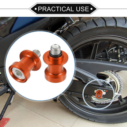 Pair Swingarm Spools 10mm CNC Sliders Stand Orange for Motorcycle