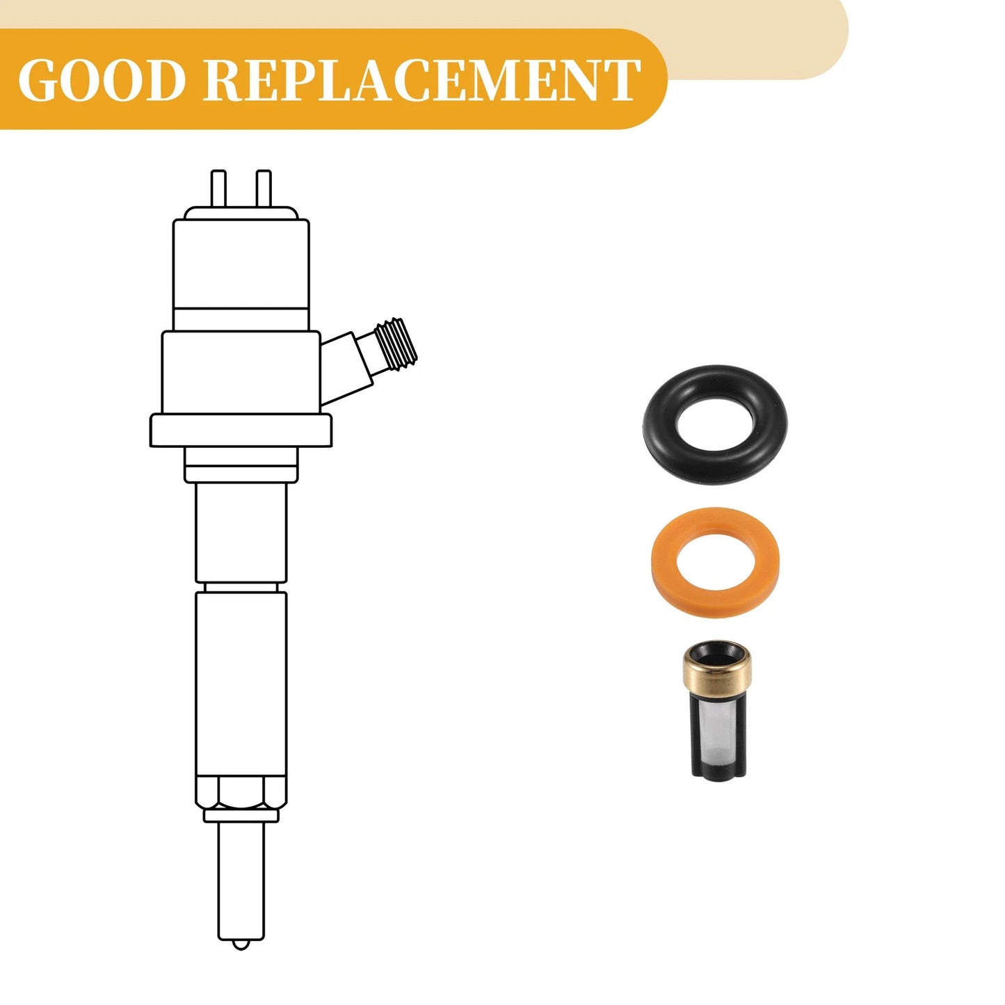 8 x Fuel Injector Seal O Ring for Dodge Dakota (2002)