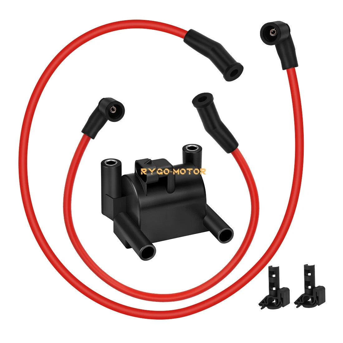 2 x Ignition Coils + Wires w Spark Plug Cap for FXDB Street Bob (2012–2017)