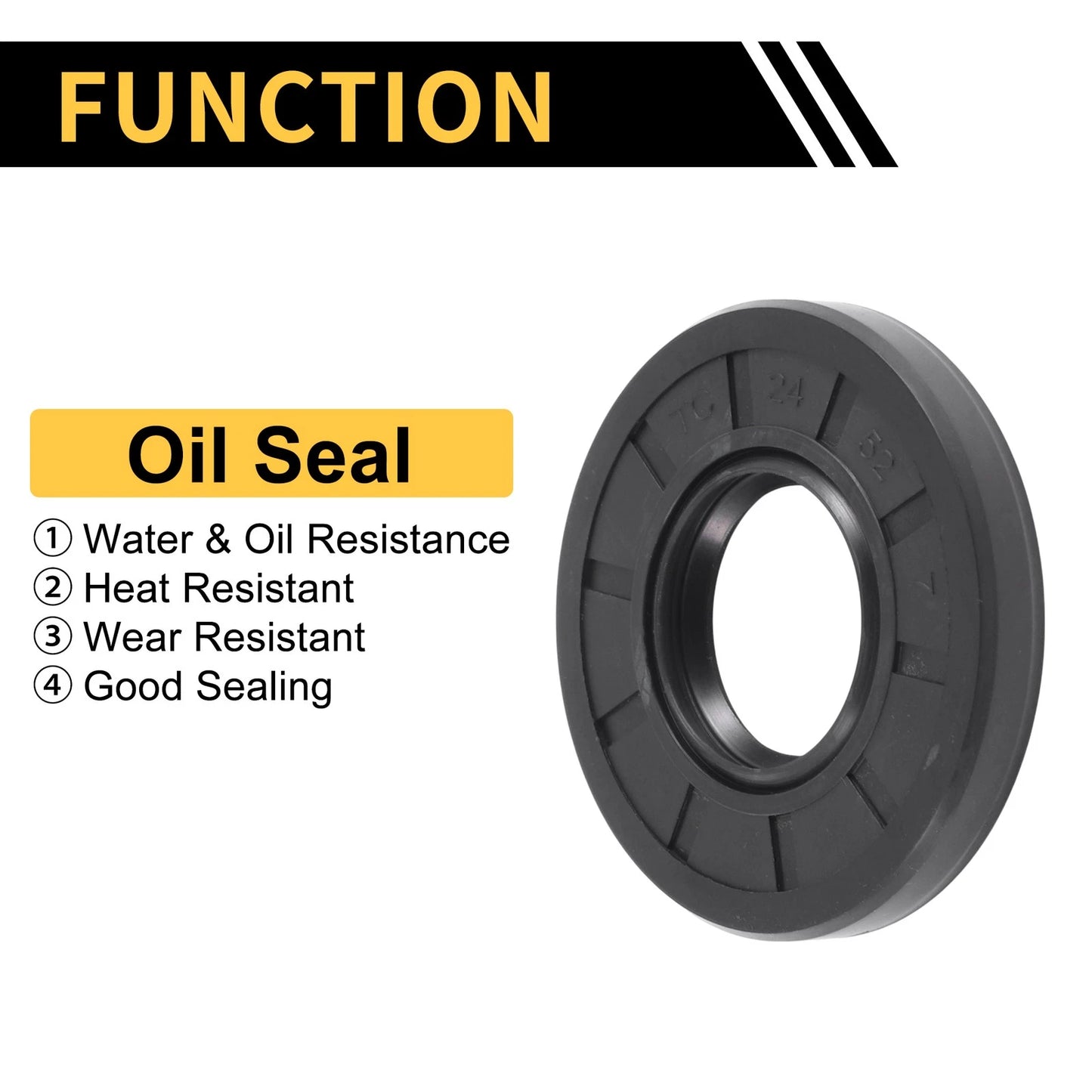 Oil Seal 24x52x7mm 5 x Seal Ring Rotary Shaft NBR Rubber for Car