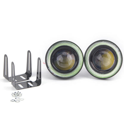 2 x 3" LED Fog Lights Round Green COB Angel Eyes Halo for Car Truck
