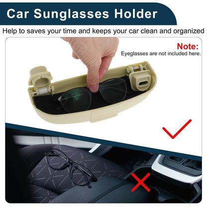 Sunglasses Case for Volvo XC90 Eyeglasses Holder Storage Box Beige (2016-2024)
