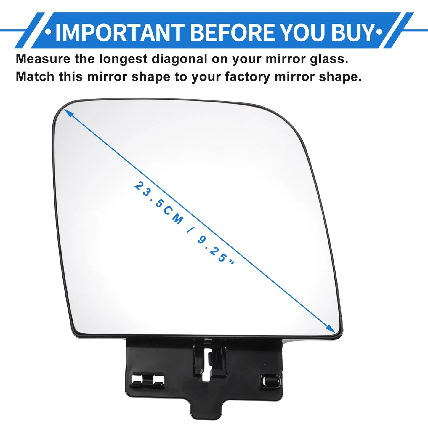 Right Passenger Side Mirror Glass for Ford