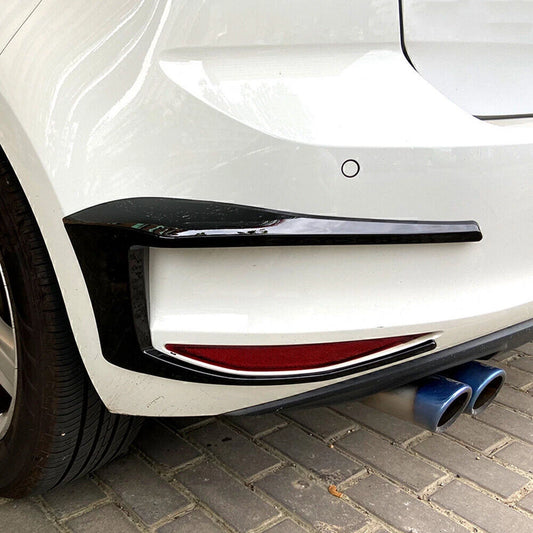 2 x Gloss Rear Bumper Spoiler Fog Light Covers for VW Golf 7 GTI (2013-2016)