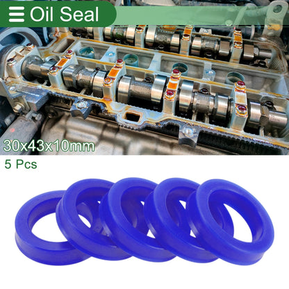 Oil Seal / 30x43x10mm 5 Pcs / Seal Ring Rotary Shaft TPU Blue for Car