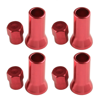 4 x Aluminum Alloy Red Tire Valve Stem Caps for Car (Fits Most Models)