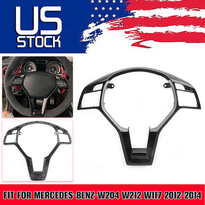 Steering Wheel Trim Cover for 2012-2014 Mercedes Benz W176 W204 W212 Black