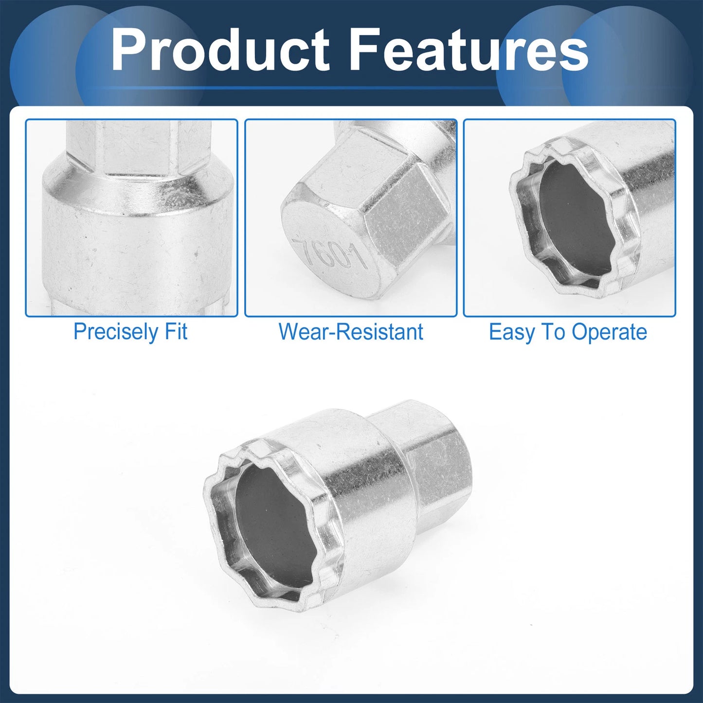 Anti-theft Wheel Lock Lug Nut Key Socket for Volvo