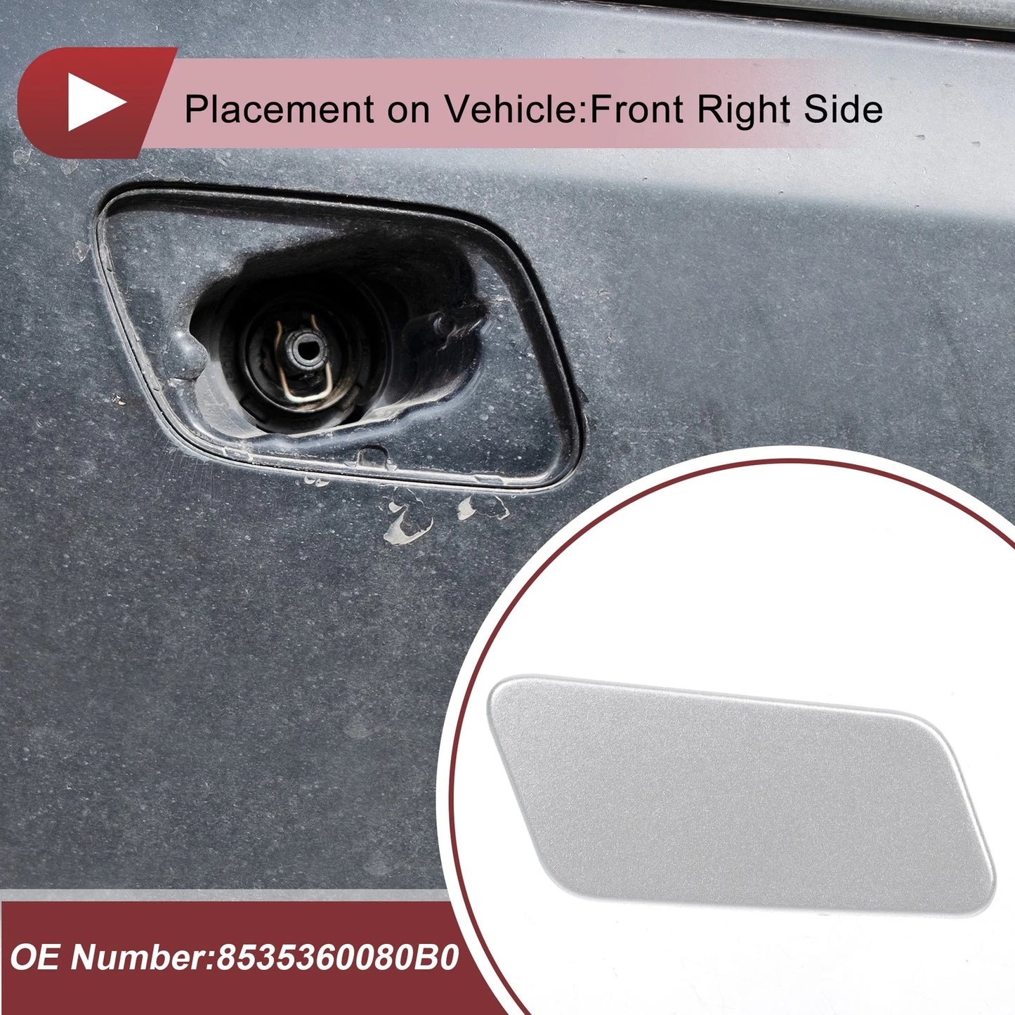 Front Right Washer Nozzle Cover for Lexus LX570 (2016-2021) - Silver Tone 1 x