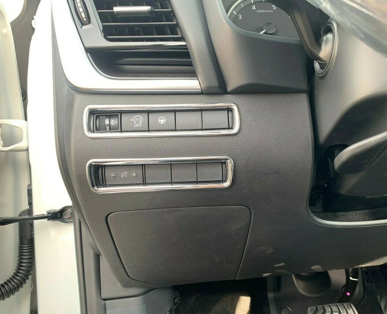 Headlight Switch Button Cover Trim for Nissan Rogue (2021-2023) 2 x ABS