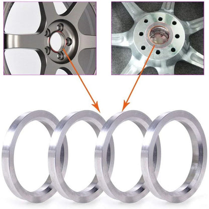 4 x 72.6mm to 56.1mm Aluminium Alloy Hub Centric Rings for Car Wheel Spacer