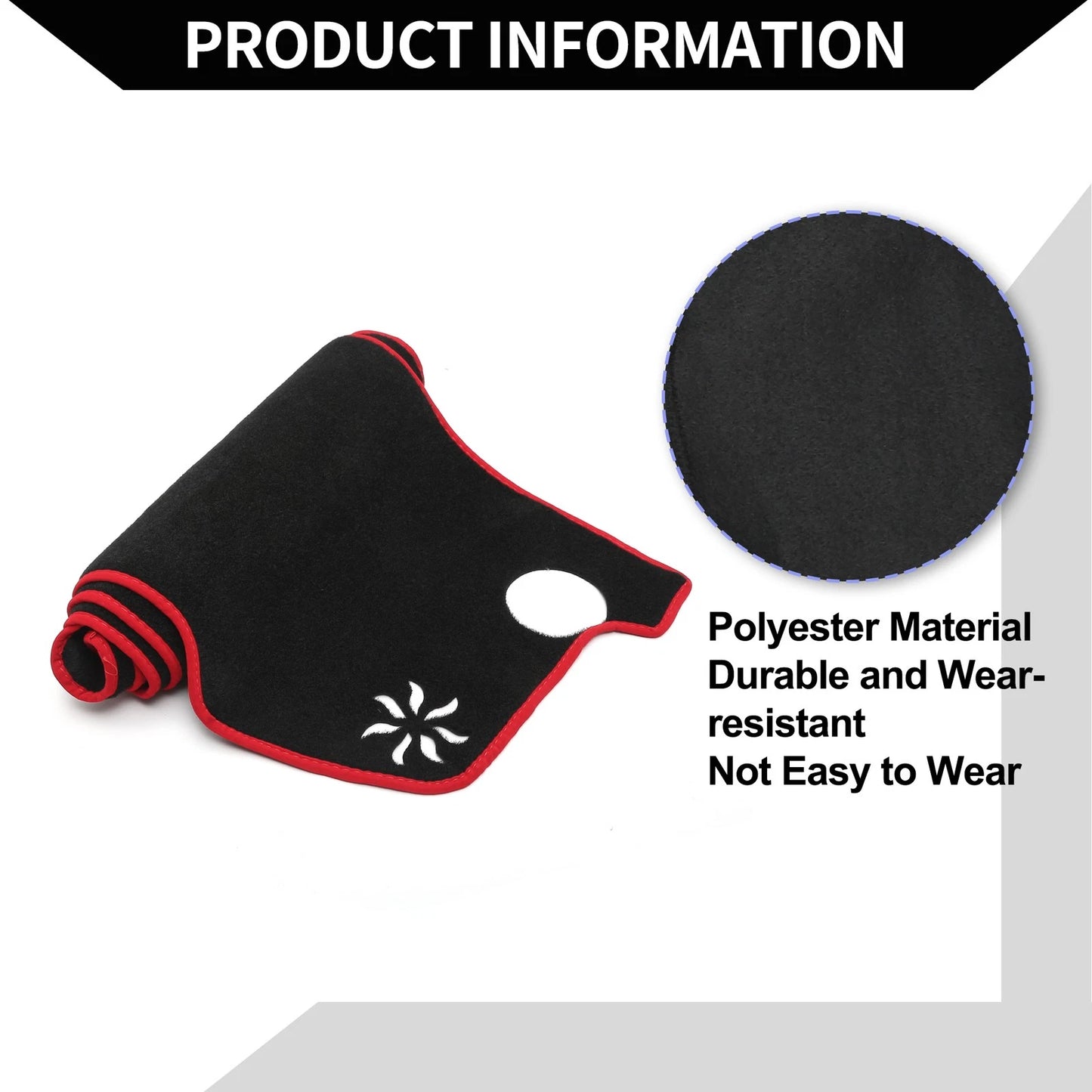 Dashboard Cover Mat for Honda Vezel RV3-RV6 (2021-2024) Protector Black Red
