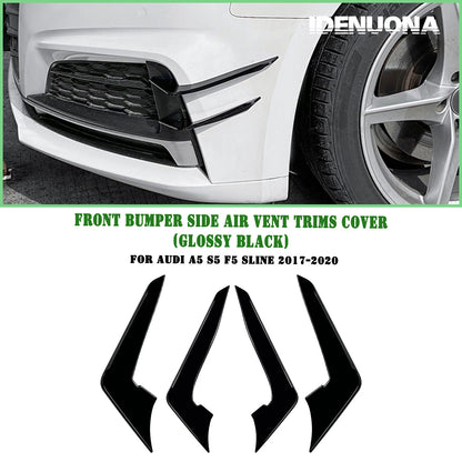 Gloss Black Front Side Air Vent Trim Covers for Audi A5 S5 (2017-2020) 2 x