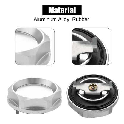 Silver Tone Aluminum Alloy Gas Engine Oil Filler Cap for Mitsubishi