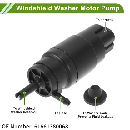Windshield Washer Pump w/Grommet for BMW E36 (1992-1999)