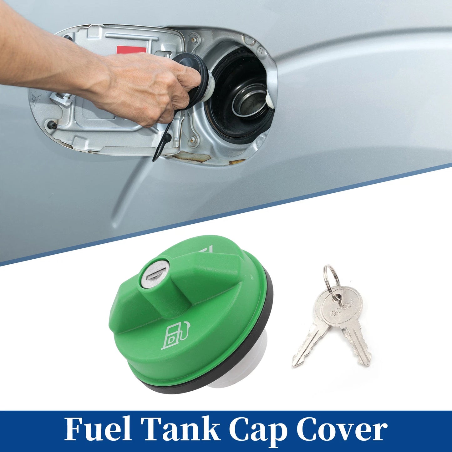 Locking Gas Cap Fuel Tank Cover with Keys for Chevrolet, Dodge, Ford (2000-2023)