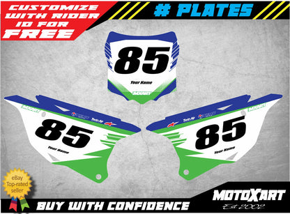 Custom Number Plate Graphics for Kawasaki KX 85 (2014-2020)