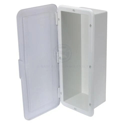 Fire Extinguisher Holder White Clear Door for Caravan Boat RV 2KG