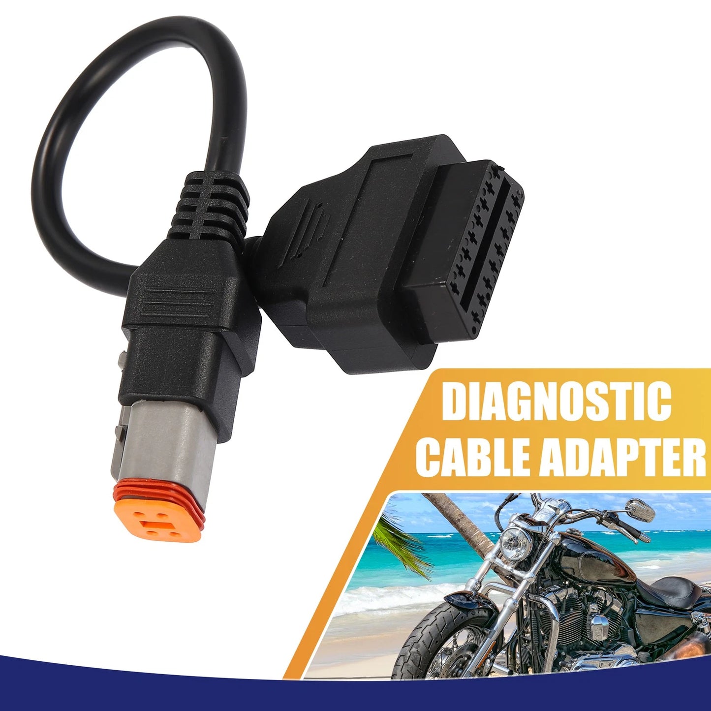 4Pin to OBD2 Diagnostic Scanner Adapter Cable for Harley Davidson