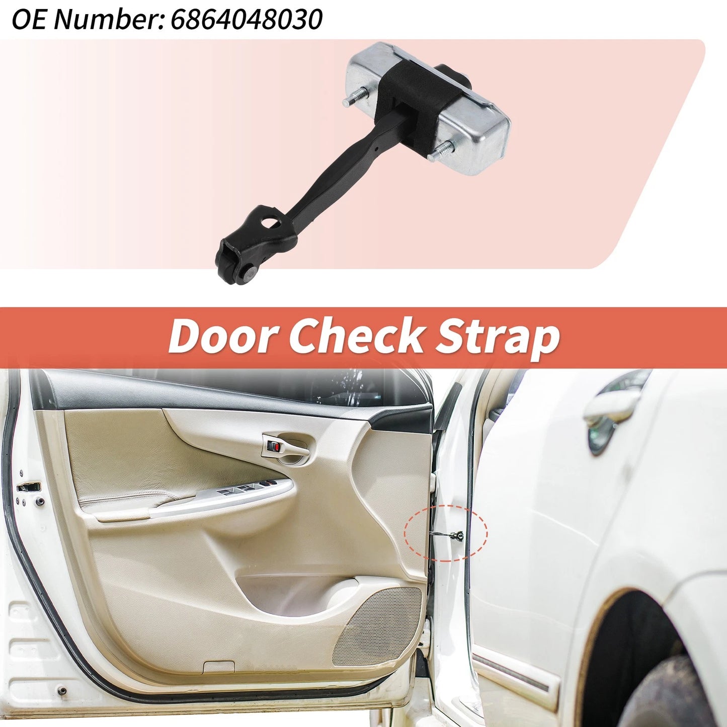 Left Rear Door Check Strap for Toyota Highlander (2007–2013)