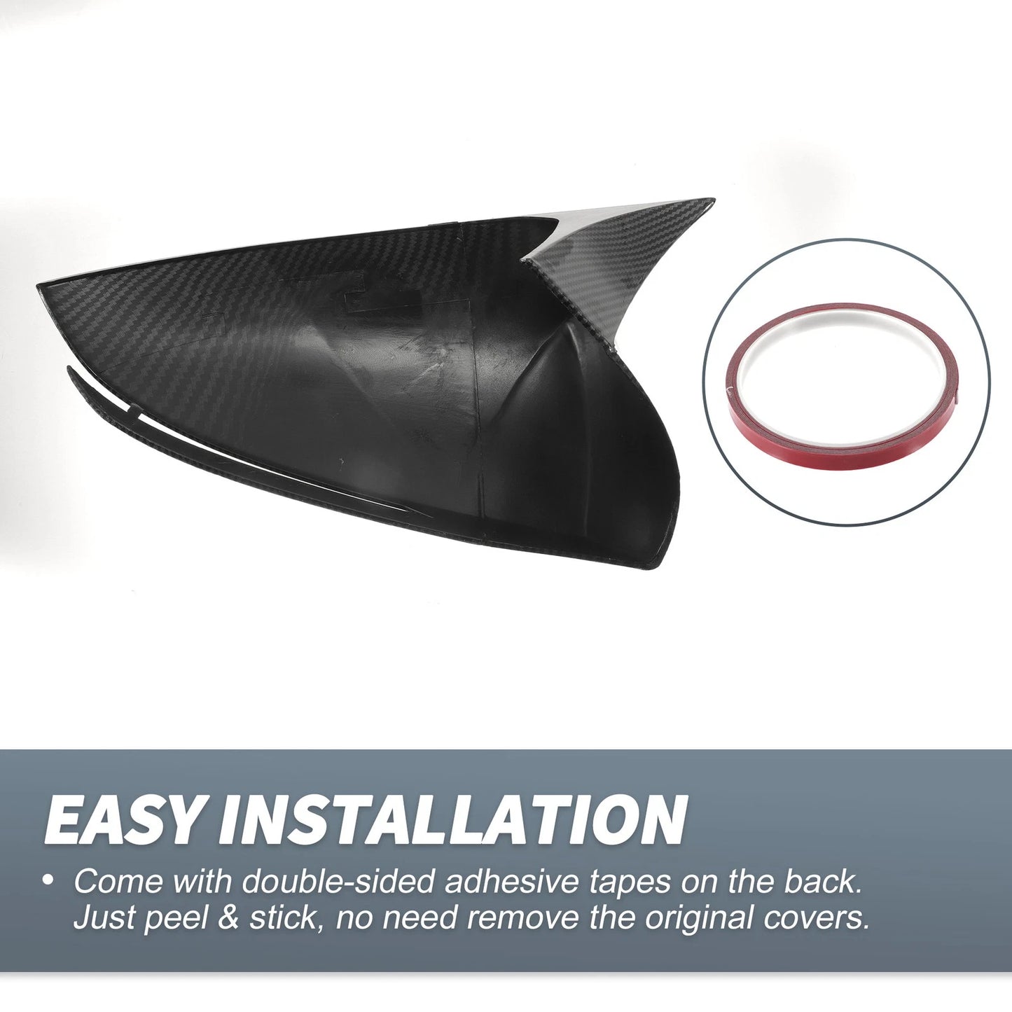 Rearview Mirror Cover Overlay Black Carbon Fiber for Hyundai Tucson (2022-2024)