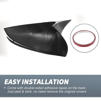 Rearview Mirror Cover Overlay Black Carbon Fiber for Hyundai Tucson (2022-2024)