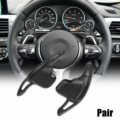 Black Steering Wheel Shift Paddle Shifter Covers for BMW 435i 220i (2014-2020)