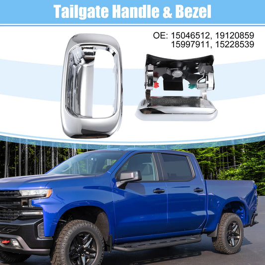 1 Set Chrome Tailgate Handle & Bezel for Chevrolet GMC