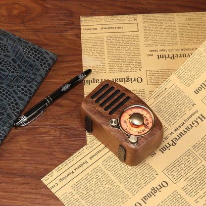 Vintage Bluetooth Speaker Radio for Retro Style Walnut Wooden FM Radio