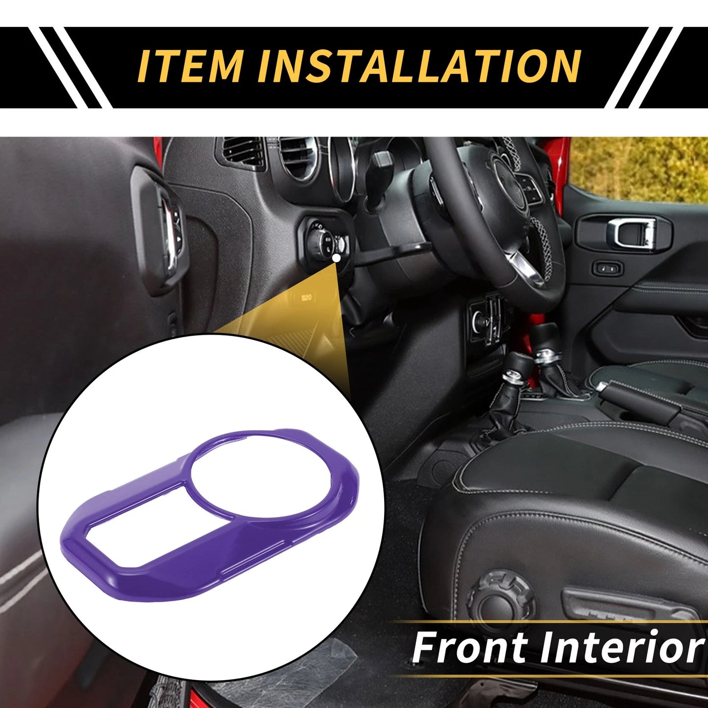 Headlight Button Panel Cover for Jeep Gladiator JT (2020-2024) - Purple 1 Pc