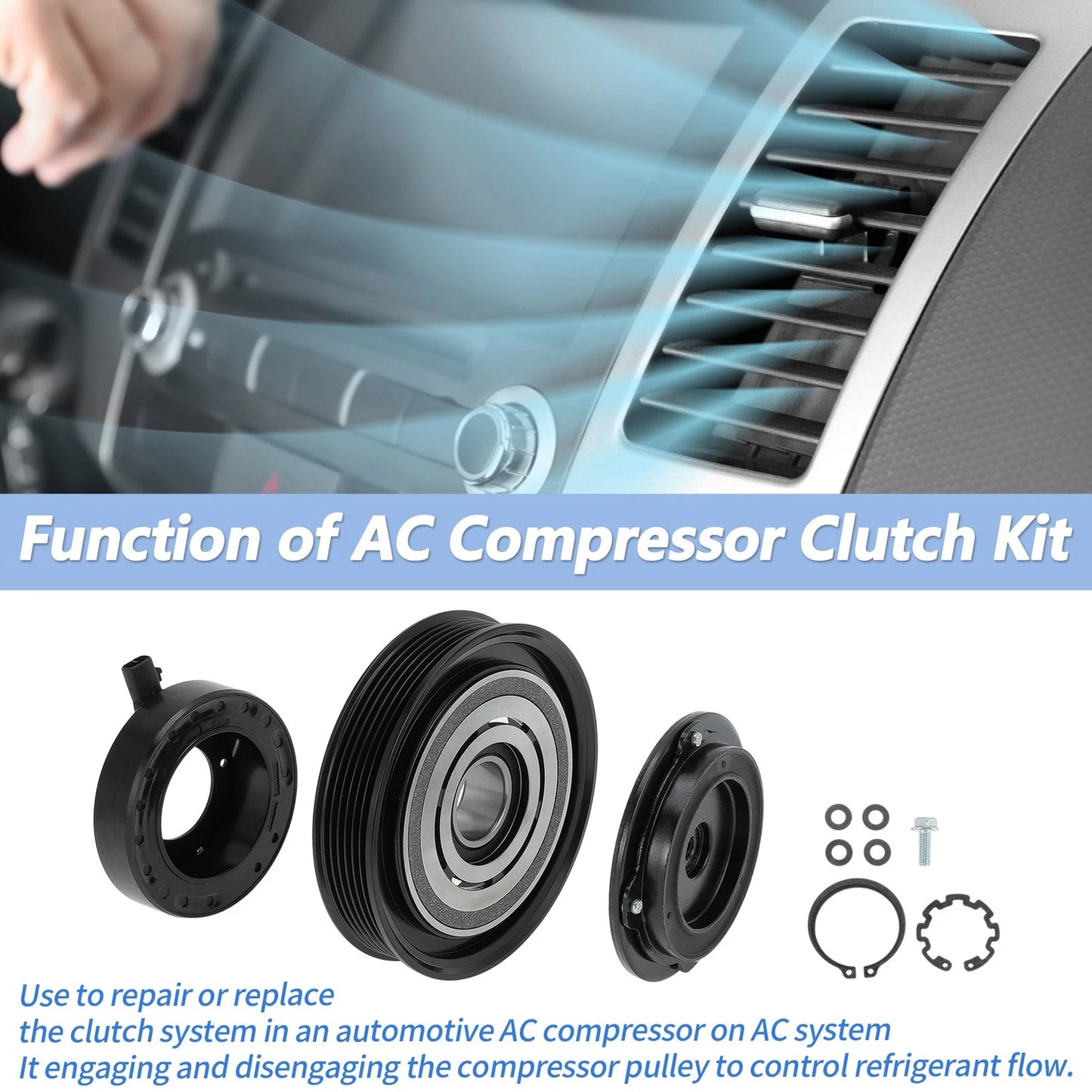 AC Compressor Clutch for Honda Accord, Odyssey, Pilot & Acura (2003-2012)