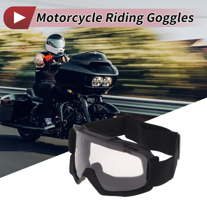 1 Pc Motorcycle Riding Goggles Deep Gray Lens Black Frame PC TPU