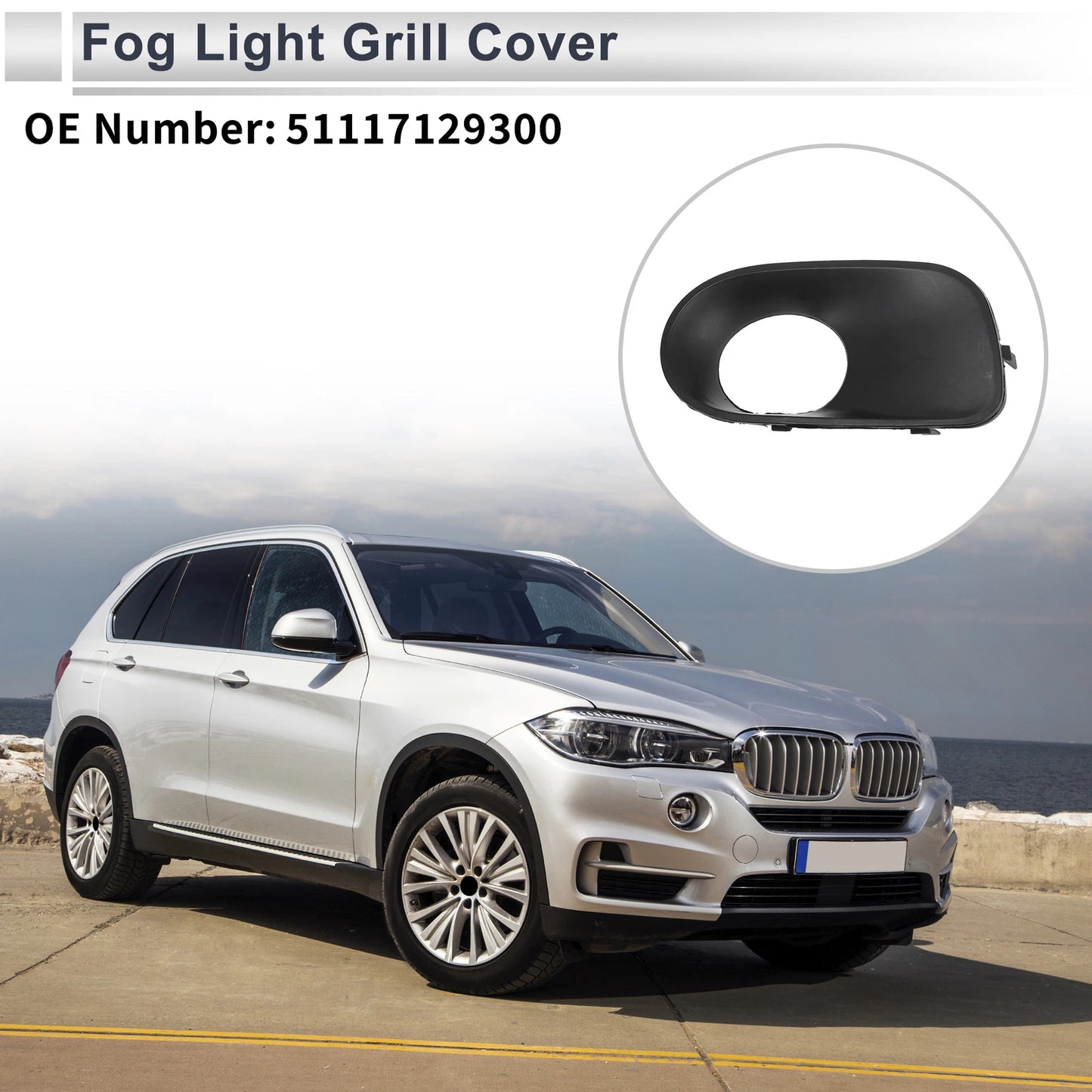 Front Right Fog Light Grill for BMW X5 (2004-2006) - 1 x Quality Replacement