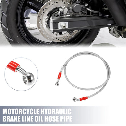 Brake Line / 120cm / Motorcycle Hydraulic Hose 28° 0° Silver Tone for Make Model